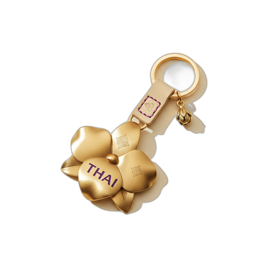 Brass Orchid Keychain